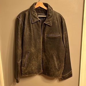 Men’s Leather Jacket, Distressed